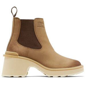 Sorel Womens Hi-Line Heel Chelsea Boot US 8 Taupe Tan Leather Waterproof NIB